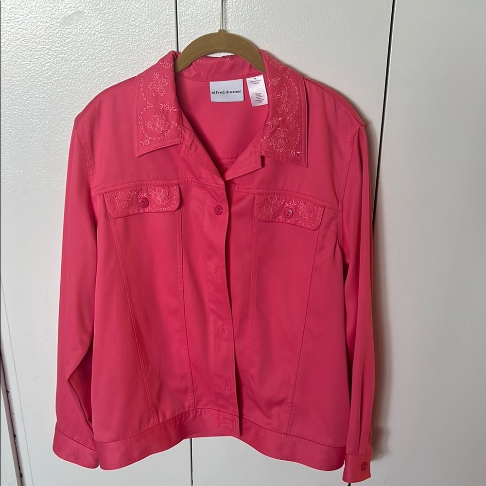 Alfred Dunner Pink Jean Jacket